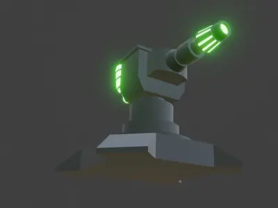 plasma turret Low-poly 3D model purchase