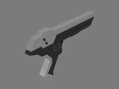 Sci-Fi Pistol Low-poly 3D model get