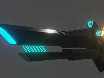 Low Poly Scifi Gun Low-poly 3D model