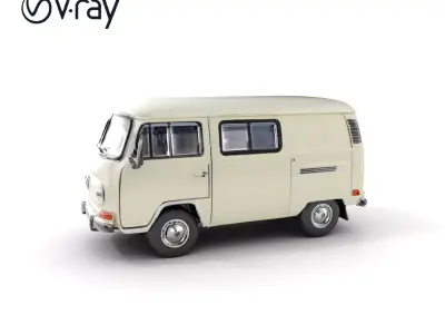 Classic Camper Van D Model Pack Low-poly 3D model