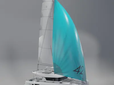 Lagoon 42 Catamaran 3D Model PBR Rendering 2025 3D model