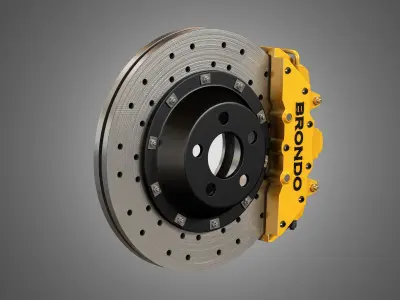 Brake Disk and Caliper 3D model purchase