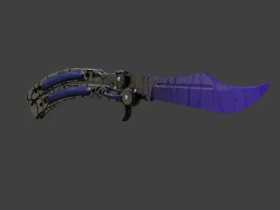 I made a butterfly knife from a cs go game I made a skin myself  Low-poly 3D model