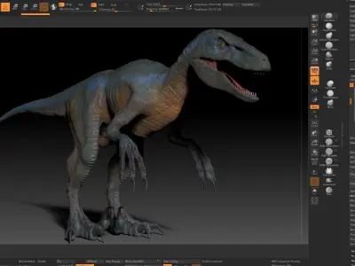 Dinosaur RAPTOR Dinosaur Hybrid Velociraptor Sculpt Project 3D model