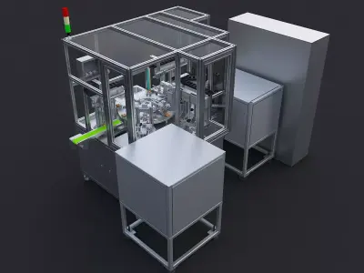 Seat belt buckle automatic assembly equipment 3D model
