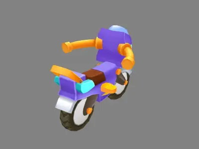 Cartoon motorcycle toy Low-poly 3D model