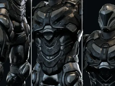 Sci-fi Soldier Low-poly 3D model get