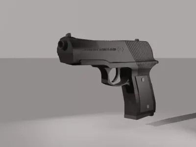 Pistol gun Low-poly 3D model