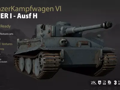 PanzerKampfWagen-VI TIger I ausf-H Low-poly 3D model