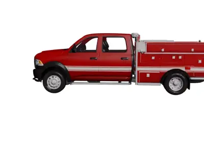 Pickup Fire Truck 3D Model Light Duty Emergency Response  3D model