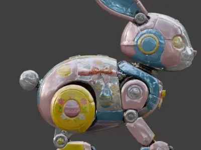 MECHANICAL BUNNY ROBOT 3D MODEL V03 Low-poly 3D model