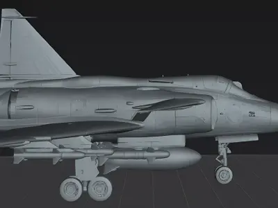 Saab AJ 37 Viggen Fighter Jet  Swedish Military Aircraft STL  3D print model