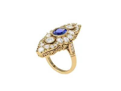 Oval Ring 3D print model 13