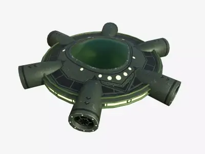 Alien Spaceship UFO J05 Dark Green - Sci Fi Spacecraft Design Low-poly 3D model