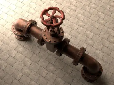 Rusted Pipe Low-poly 3D model