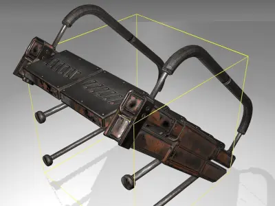 Futuristic Stairs - 5 - Rusty Textures Low-poly 3D model