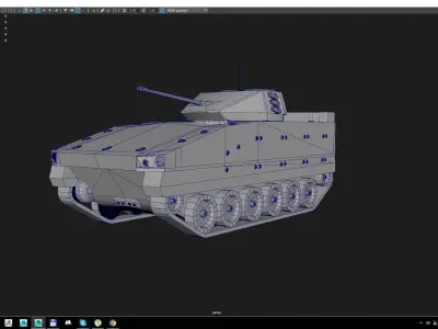 Bionix armored vehicle on computer screen Low-poly 3D model