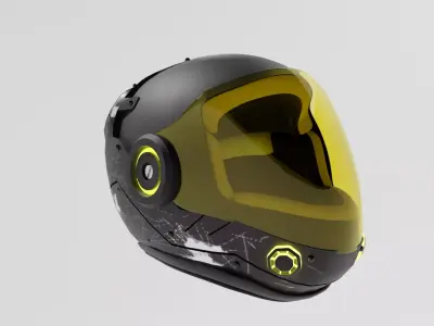 COSMOPUNK helmet with eyes 3D model
