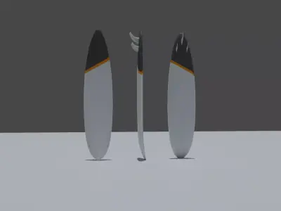 surfboard three surfboards Free low-poly 3D model