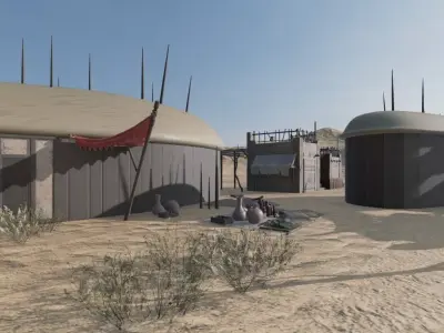 Desert Settlement 3D model purchase