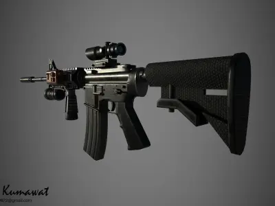 M416 Gun Low-poly 3D model