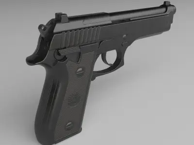 Pistol Taurus T92 in 3D model Low-poly 3D model