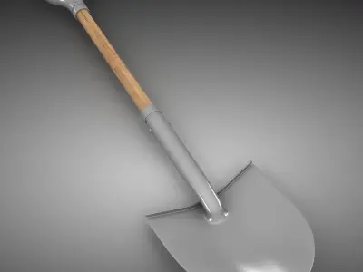 Shovel Low-poly 3D model 14