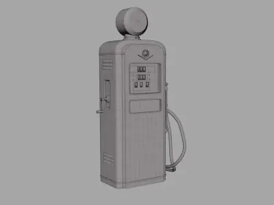 Vintage Gas Pump Low-poly 3D model purchase