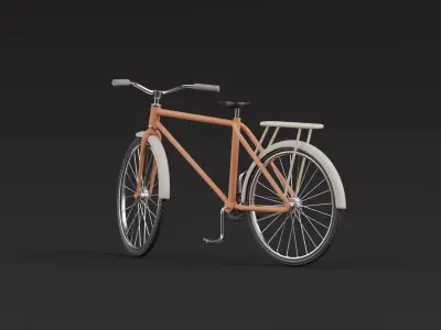 Stylized Cartoon rigged City Bicycle 3D model