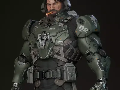 Cyborg- Soldier-Bigboss 3D model