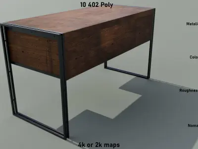 Desk Manchester Low-poly 3D model