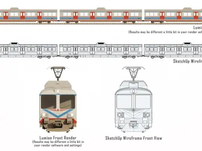 TCDD - E14000 Electrificied Commuter Train Low-poly 3D model