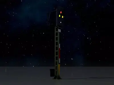Railway KS-Signal 4500mm Version-3  Low-poly 3D model
