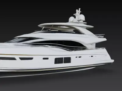 Modern Luxury Motor Yacht Superyacht Boat 3D print model