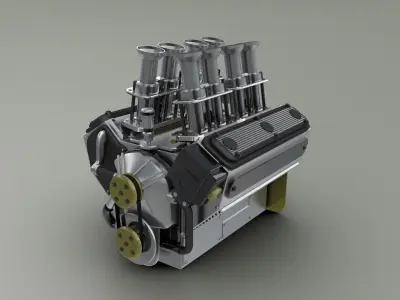 V-8 Motor Sport Car 3D model