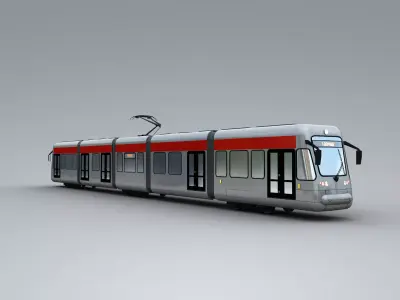 Low Poly Tram 4 metro train - metro train Low-poly 3D model