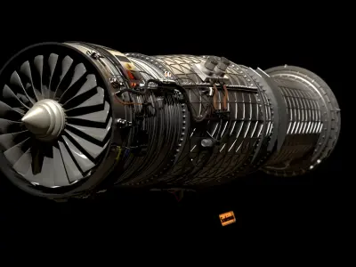 Jet Engine Concept - Turbine 3D model 3D model