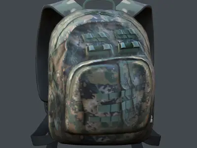 Backpack Camping Generic military human bag storqge baggage Low-poly 3D model 9