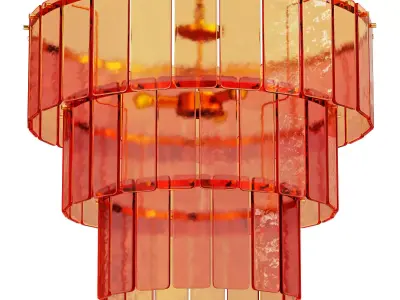 Houseof amber glass three light chandelier 3D model