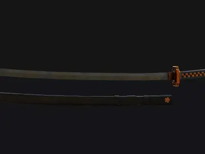 Katana samurai sword Low-poly 3D model purchase