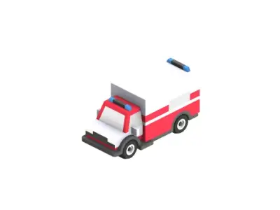 AMBULANCE fire truck icon Free 3D model