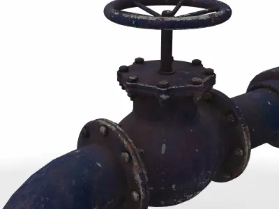 gas water pipe 01 3D model