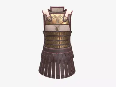 Ancient Armor LamellarLinothorax 3D Model Game Ready PBR LowPoly Low-poly 3D model