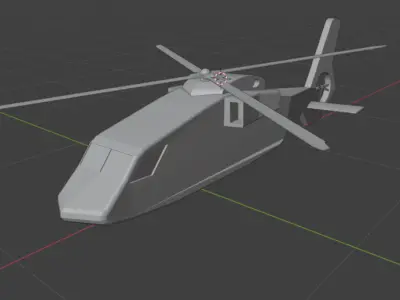 military helicopter low poly Low-poly 3D model