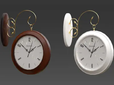 Double Sided Wall Clock v2 Low-poly 3D model
