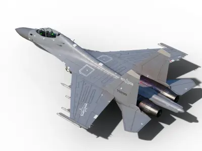 PBR Chinese Shenyang J-16 multirole fighter J16 Flanker Low-poly 3D model