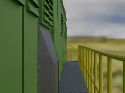 train in grass Low-poly 3D model