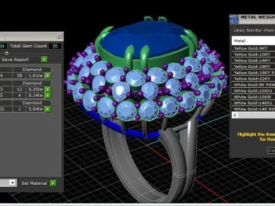 Diamond style ring for ladies 3D print model