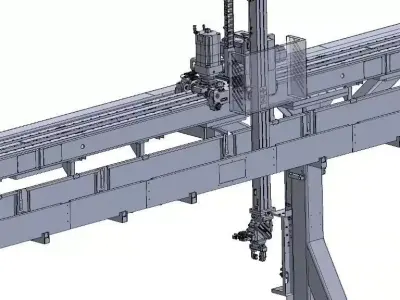 Truss Manipulator Smart Warehouse Automation with CNC Loading 3D model