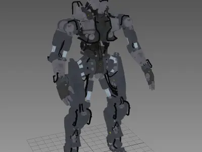 R-Soldier mid poly Low-poly 3D model